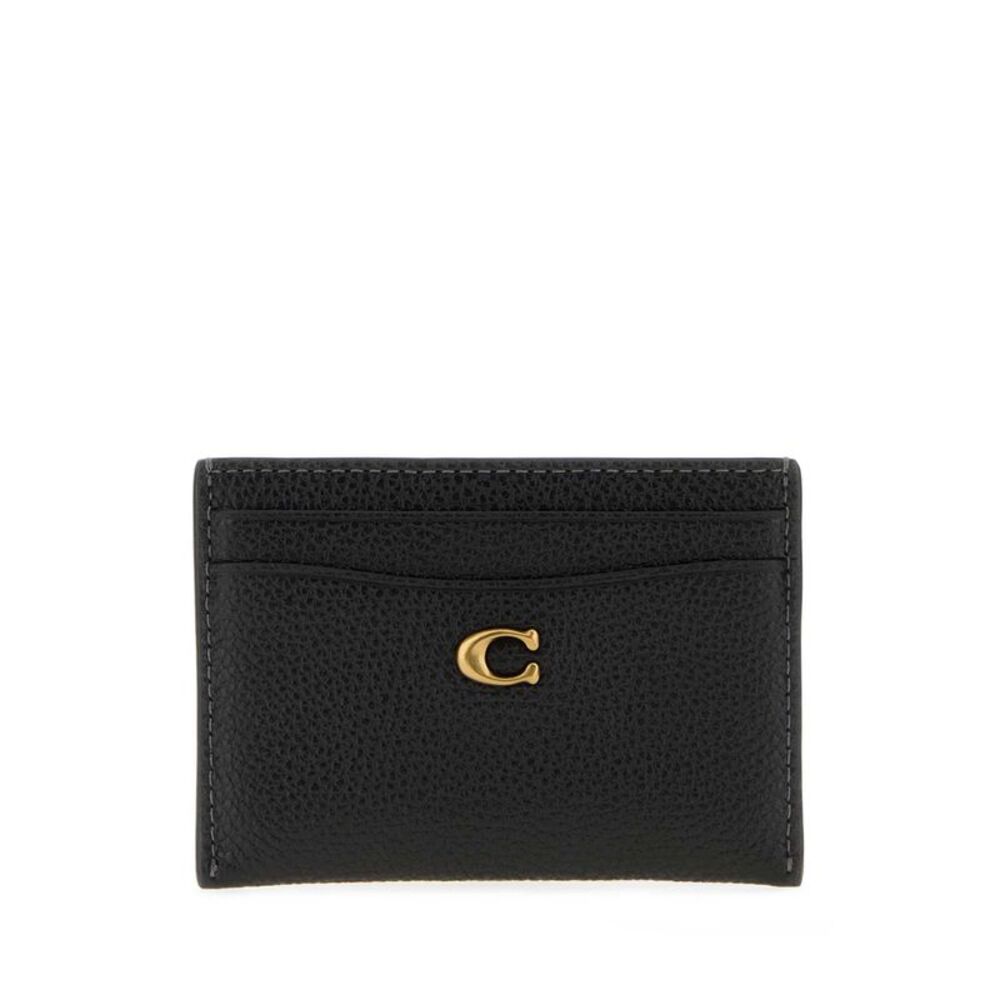 Coach New York Women Black Leather Essential Card Holder